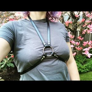 Custom leather chest harness